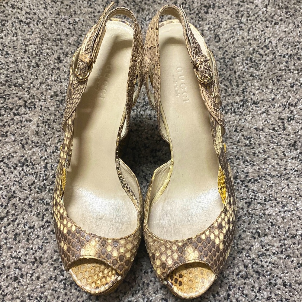 RARE GUCCI Python Wedge 38.5 - Picture 3 of 11